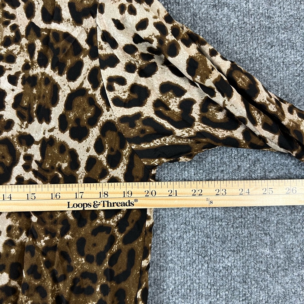Laila & Savannah Leopard Print 100% Silk Bomber J… - image 6